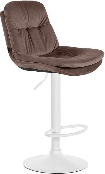 CLP Barhocker Laurel Samt weiß, braun, 323969, 4255716317201
