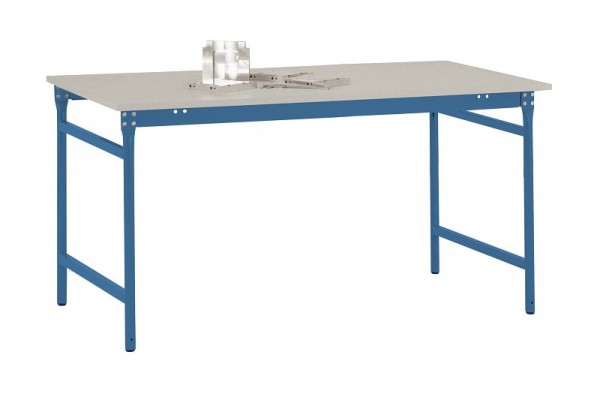 Manuflex Beistelltisch BASIS stationär mit Melamin-Tischplatte in Brillantblau RAL 5007, BxTxH: 1000 x 800 x 780 mm, Brillantblau, BB3021.5007