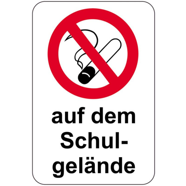 Stein HGS Sonderschild, Rauchverbot auf dem Schulgelände, 400 x 600 mm, Text: schwarz, 15738