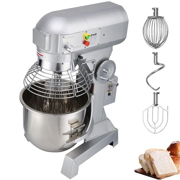VEVOR Teigmixer Küchenmaschine StandMixer Kommerzielle Knetmaschine 15 Qt 600W, ZXSPJBJ15QT6PBP35V2