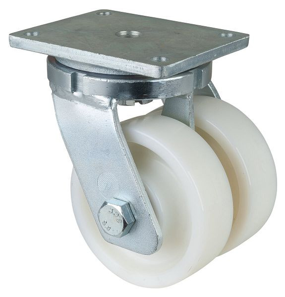 BS Rollen Schwerlastdoppelrolle, Rad-Breite 2x48 mm, Rad-Ø 150 mm, Tragfähigkeit 1800 kg, Lauffläche/Radkörper Kunststoff, Kugellager, S100.B15.151
