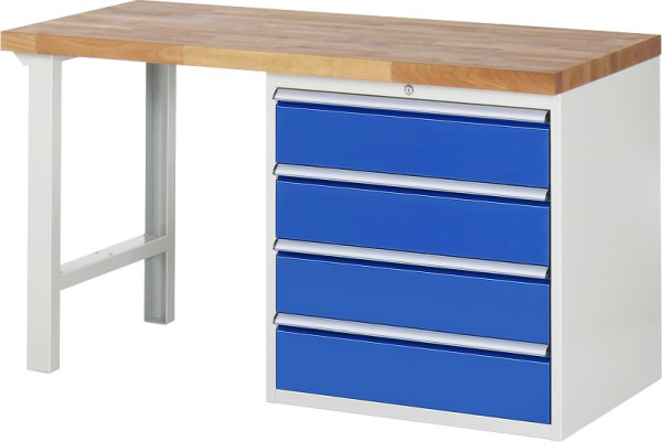 RAU Werkbank Serie 7000 - Modell 7609, B1500 x T700 x H840 mm, Systemunterbau B1500 x T650 x H800 mm, 03-7609A1-157B4S.11