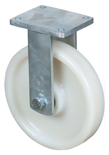 BS Rollen Schwerlastrolle, Bockrolle, Rad-Breite 60 mm, Rad-Ø 300 mm, Tragfähigkeit 2000 kg, Lauffläche/Radkörper Kunststoff, Kugellager, RR110.B15.300