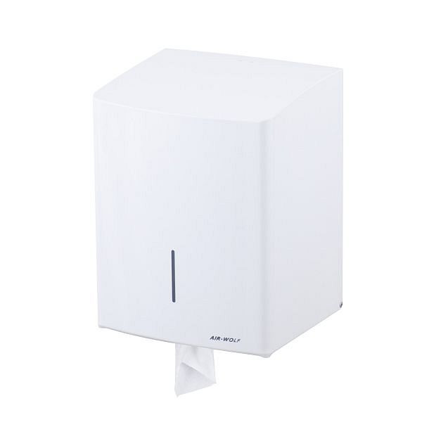 Air Wolf Rollenhandtuchspender, Serie Alpha, H x B x T: 345 x 265 x 221 mm, Edelstahl weiß, 60-116