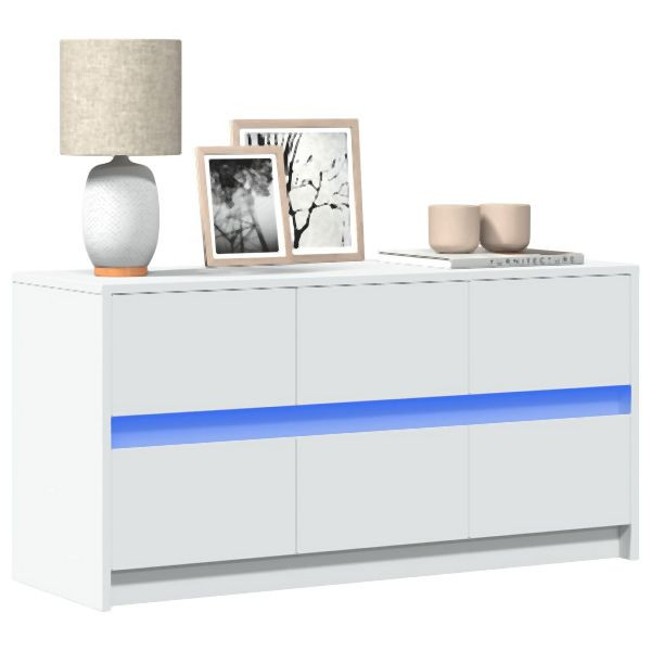 vidaXL TV-Schrank mit LED-Beleuchtung Weiß 100x34x50 cm Holzwerkstoff, 852215