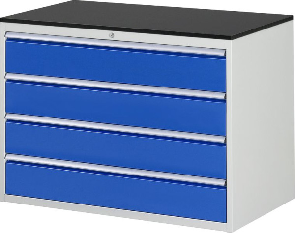 RAU Schubladenschrank Serie 7000, B1145xT650xH820mm, Schubladen: 4xH180mm, Arbeitsplatte mit Melaminharzbeschichtung, Stärke 19mm, 03-XXL5.1A-M.11