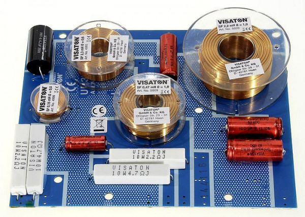 Visaton Frequenzweiche aus hochwertigen Kupferspulen, MKT-Folienkondensatoren sowie verlustarmen Tonfrequenz-Elkos HW 3/130 NG - 4 Ohm, 5413