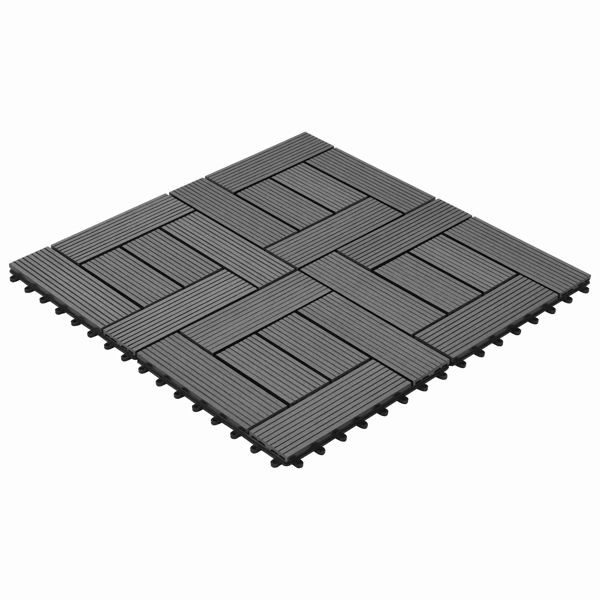 vidaXL Terrassenfliese 22-teilig Grau 30 x 30 cm WPC, 3444830