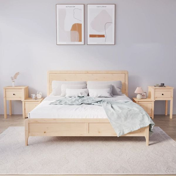 vidaXL Nachttische 2 Stück 79,5x38x65,5 cm Massivholz Kiefer, 814540