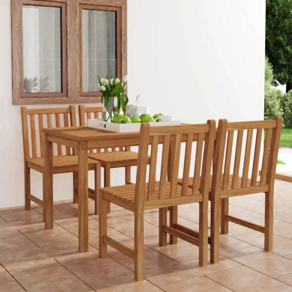 vidaXL 5-tlg. Garten-Essgruppe Teak Massivholz, 3059927