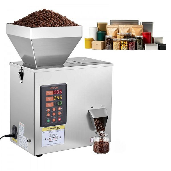 VEVOR Pulverabfüllmaschine, Pulverfüller 1–99,9 g, automatisch, Edelstahl, für Nüsse, Samen, Kaffee, Getreide, Mehl, CFZTS100G0004W63S001V2