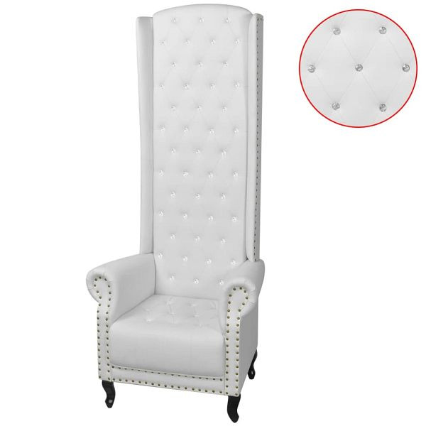 vidaXL Hochlehner-Sessel Weiß Kunstleder, Material: Polyester: 10%, Polyurethan: 50%, PVC: 40%, 243591