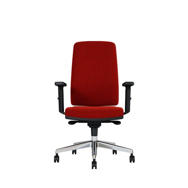 Bisley Bürodrehstuhl Stone, Mit Armlehnen, Aluminiumfußkreuz, TN9404 tomato red, STONEALTN9404