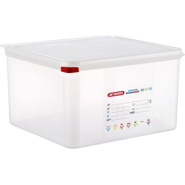 Araven Gastronormbehälter mit Deckel, Polypropylen, GN 2/3 (200 mm), GN1623200