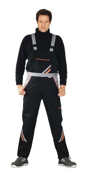 Planam Visline Latzhose, schwarz/orange/zink, Größe 70, 2431070