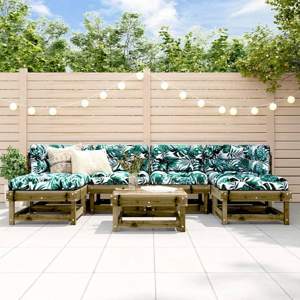 vidaXL 7-teilig Garten-Lounge-Set Kiefernholz Imprägniert, 3186360