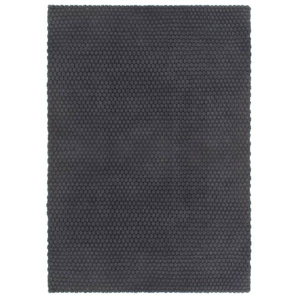 vidaXL Teppich Rechteckig Anthrazit 160x230 cm Baumwolle, 345117