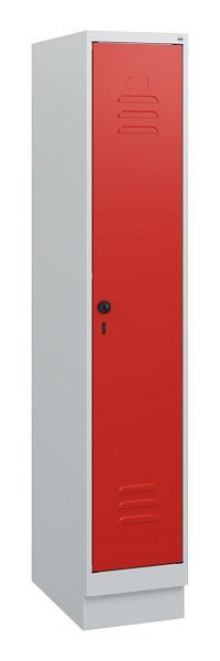 C+P Umkleidespind Classic PLUS, Sockel, 1630x300x500mm, 7035/3020, Drehriegel, 0800205-10 S10002