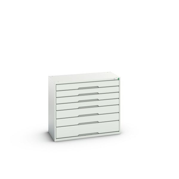 bott verso Schubladenschrank, mit 7 Schubladen, BxTxH: 1050 x 550 x 900 mm, Lichtgrau / Lichtgrau, 16925229.16