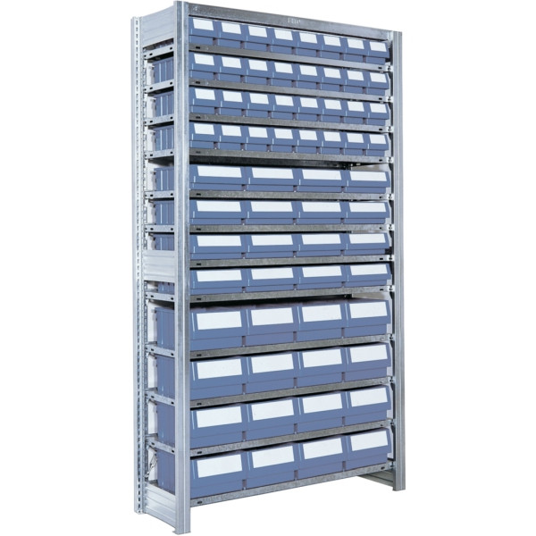BITO Behälterregal mit 64RK 1849x1058x424 Grundfeld verzinkt lose FP, 53013