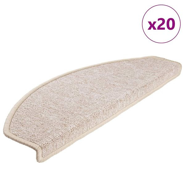 vidaXL Stufenmatten 20 Stück 65x24x4 cm Taupe Halbrund Groß, 3365795