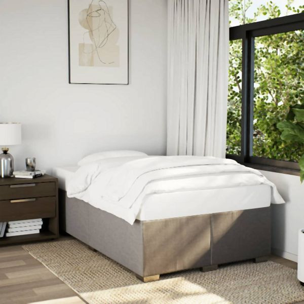 vidaXL Bettgestell Taupe 120x190 cm Stoff, besserer Schlaf, 3284461