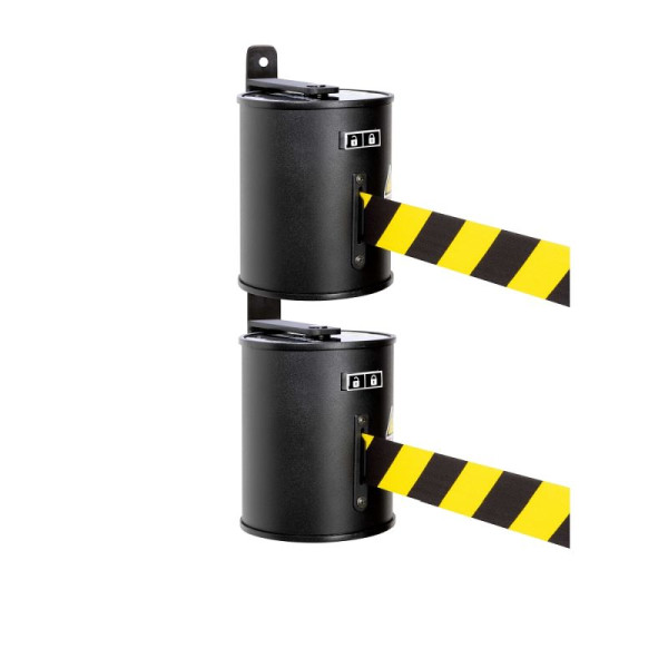 Stein HGS Wandgurtkassette -P-Line Double-, schwarz/gelb diagonal (schraffiert), 34247-17