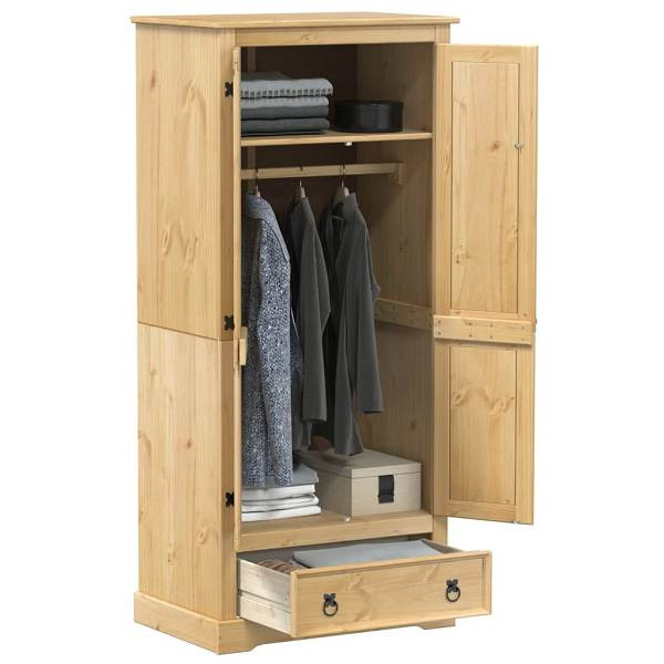 vidaXL Kleiderschrank Corona 76x50x170 cm Massivholz Kiefer, 4002768