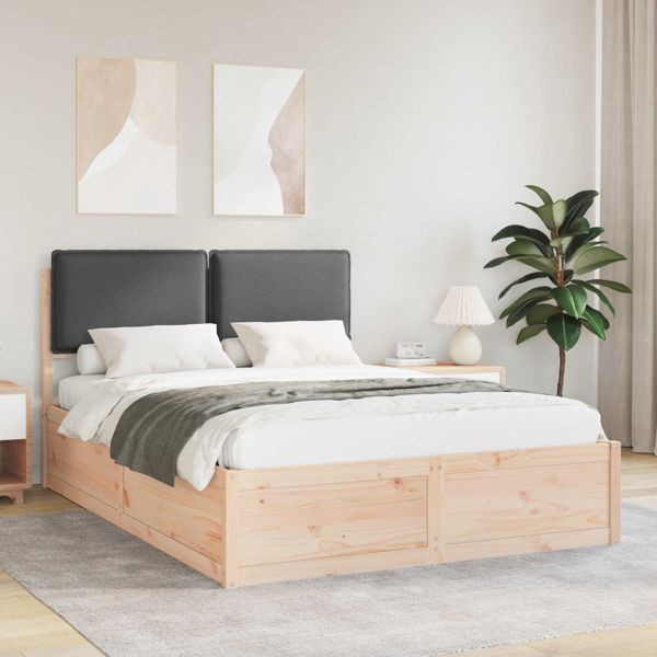 vidaXL Bettgestell mit gepolstertem Kopfteil Dunkelgrau 160 x 200 cm, 3398115