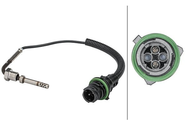 HELLA Sensor, Abgastemperatur, 2-polig, geschraubt, Kabel: 250mm, 6PT 358 181-571