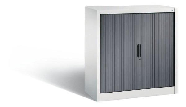 C+P Sideboard mit Rollladen Omnispace, H1030xB1000xT420mm, Farbe: Grau/Schwarzgrau, Griffmulde, 2 OH, 3242-00 S10100
