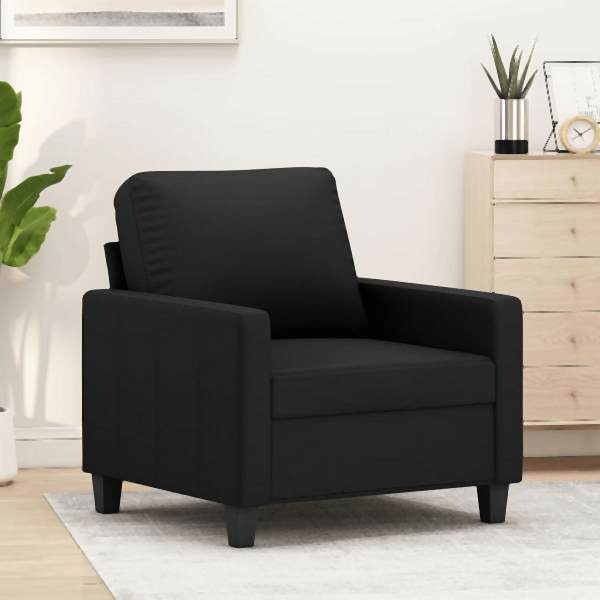 vidaXL Sessel Schwarz 60 cm Kunstleder, Füllung: Schaumstoff, 359127