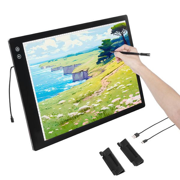 VEVOR LED Leuchttisch Leuchttablet, A2 Tracing Pad Wiederaufladbar Leuchtbox, DXA2CDS00000367FBV9