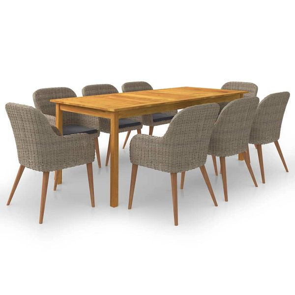 vidaXL 9-teilig Garten-Essgruppe Braun, 3067921, 8720286339497