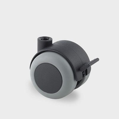 TENTE-ROLLEN Lenkrolle mit Feststeller, Rad-Ø 50 mm, Tragfähigkeit 40 kg, Bauhöhe 56 mm, A 87 Shore, A525PJI050L51-8