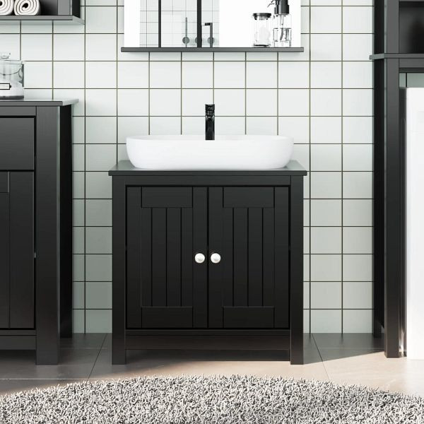 vidaXL Waschbeckenunterschrank BERG Schwarz 60x34x59 cm Kiefernholz, 358553