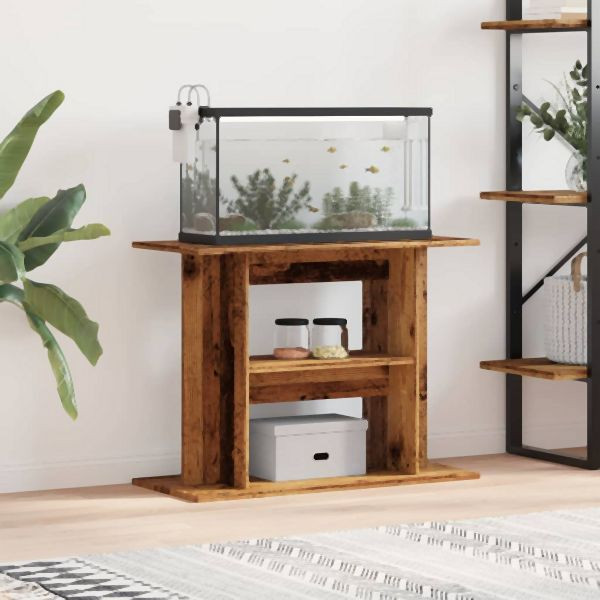 vidaXL Aquariumständer Altholz-Optik 80x35x60 cm Holzwerkstoff, 857272