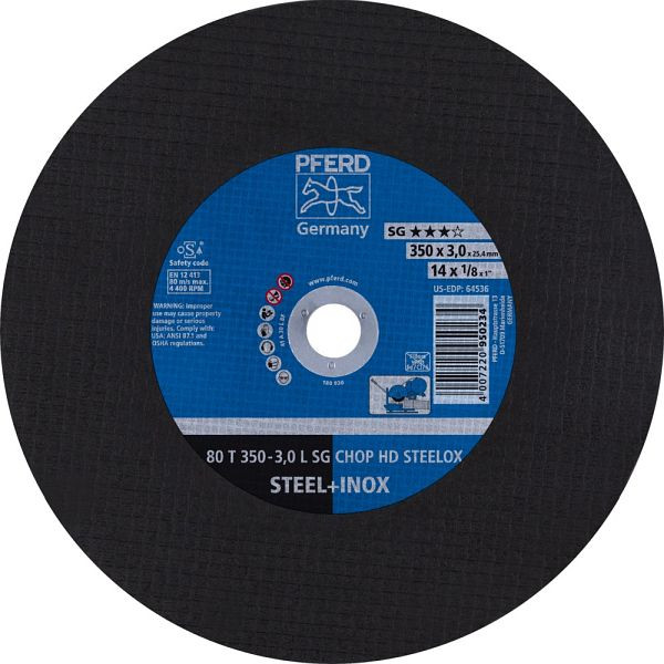 Pferd Trennscheibe CHOPSAW HD 80 T 350-3,0 L SG CHOP HD STEELOX/25,4, VE: 10 Stück, 66323582