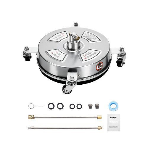 VEVOR 325 mm Hochdruck-Oberflächenreiniger aus Edelstahl, 4 Räder, max. 4000 PSI, 6,35 mm Schnellanschluss, 2 Sprühdüsen, 2 Stäbe, GYQXJBMQJQYPLEQRIV0