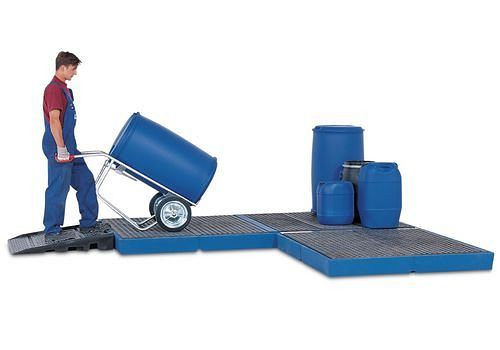 DENIOS Bodenelement BK 15.15 aus Polyethylen (PE), mit PE-Gitterrost, 1500 x 1500 x 175 mm, 114887