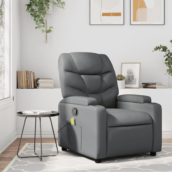 vidaXL Massagesessel Grau Kunstleder, Füllmaterial: Schaumstoff, PP-Faser, 372475