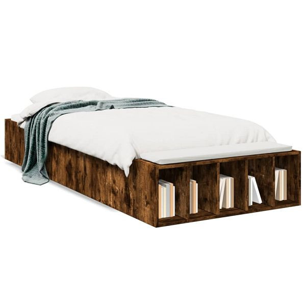 vidaXL Bettgestell Räuchereiche 90x190 cm Holzwerkstoff, 3280619