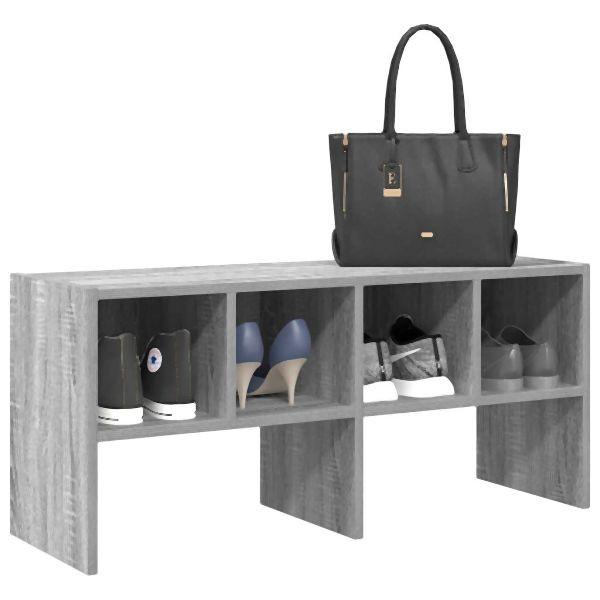 vidaXL Schuhregal Stapelbar Grau Sonoma 89,5x30x40 cm, 858849