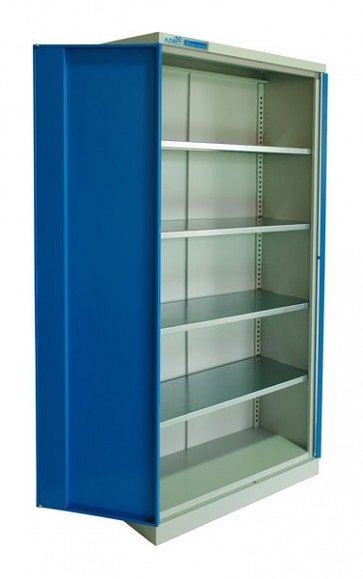 ADB Flügeltürenschrank  1950x500x500 mm m 4 Fachböden RAL 7035 lichtgrau 