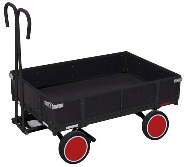 VARIOfit Handpritschenwagen mit Bordwand, Außenmaß: 1.135 x 730 x 1.200 mm, RAL 7016 anthrazitgrau, Radsatz: Vollgummibereifung, zu-15101/AG