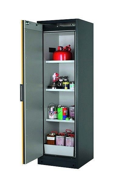 asecos Sicherheitsschrank Q-CLASSIC-90, Q90.195.060 in sicherheitsgelb RAL 1004 mit 3x Fachboden (Stahlblech), 30072-040-30076
