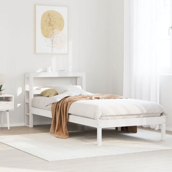 vidaXL Massivholzbett ohne Matratze Weiß 90x200 cm Kiefernholz, 3305717