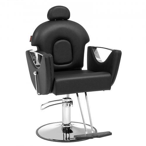 VEVOR Friseurstuhl 150 kg Gewichtskapazität aus PU Holzplatte Eisen höhenverstellbar Barbersessel 360° drehbar 94 x 65 x 109 cm, SLYZ2534485YD92F0V0
