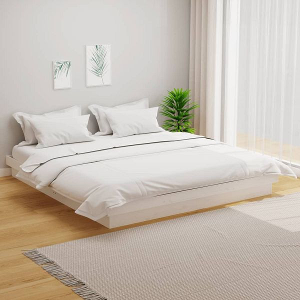 vidaXL Massivholzbett Weiß 200x200 cm, 819928, 8720287066798