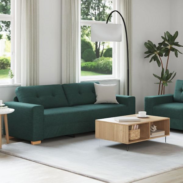 vidaXL 2-teiliges Sofa Set mit Kissen Gelber Stoff, 3324715